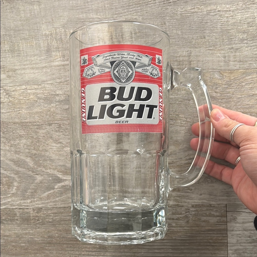 Vintage Bud Light Glass Beer Mug